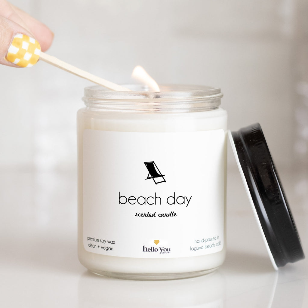 Beach Day Scented Soy Candle - hello-you-candles