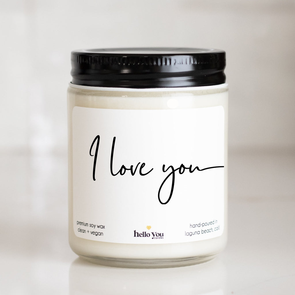 I Love You Personalized Candle Gift - hello-you-candles