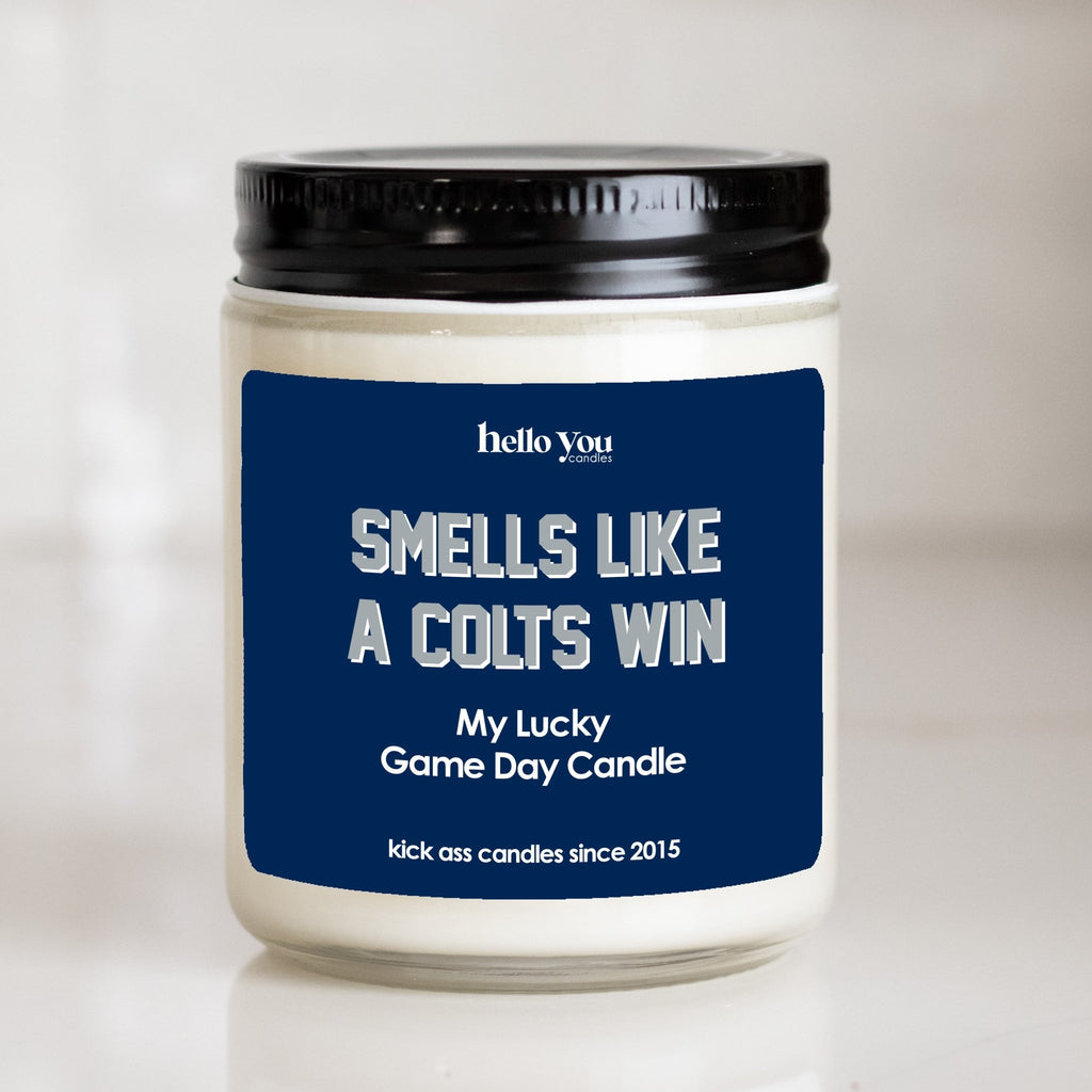 Lucky Game Day Candles - Smells like a Colts Win - hello-you-candles