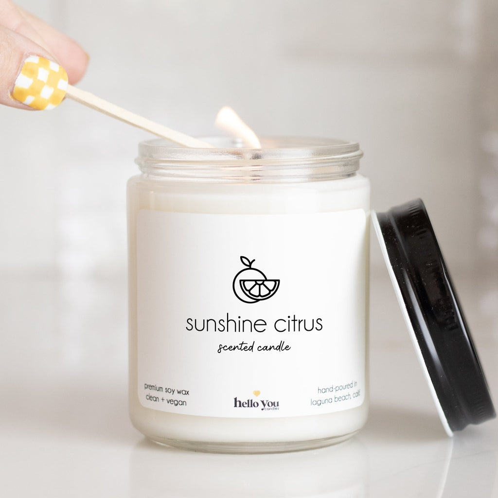 Sunshine Citrus Scented Soy Candle - hello-you-candles
