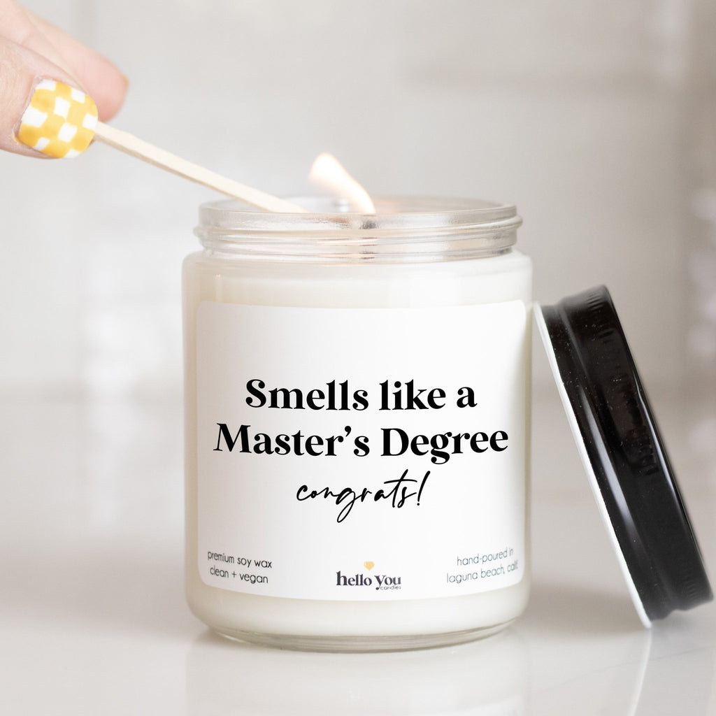 Smells Like a Master's Degree Graduation Gift - hello-you-candles
