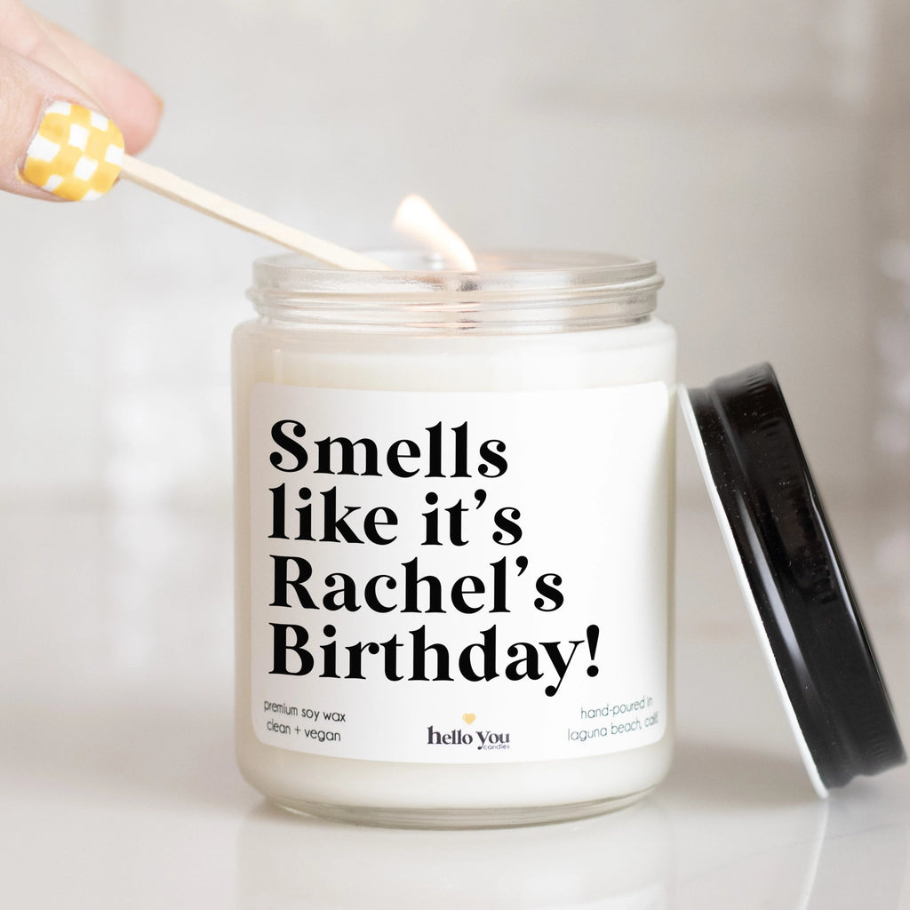 Smells like its name birthday - Personalized candle gift for birthday - hello - you - candles