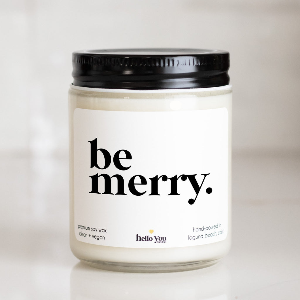 Be Merry Christmas Candle - hello-you-candles