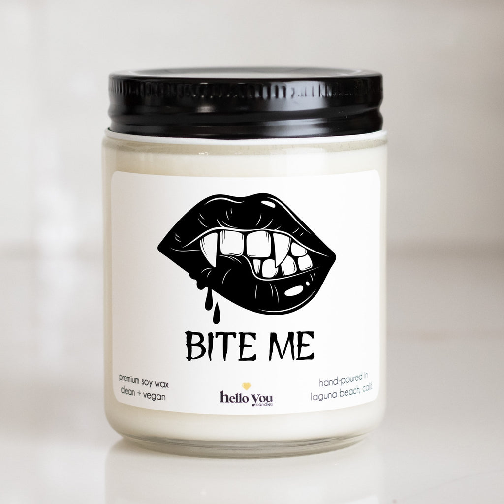 Bite Me - Funny Halloween Candle - hello-you-candles