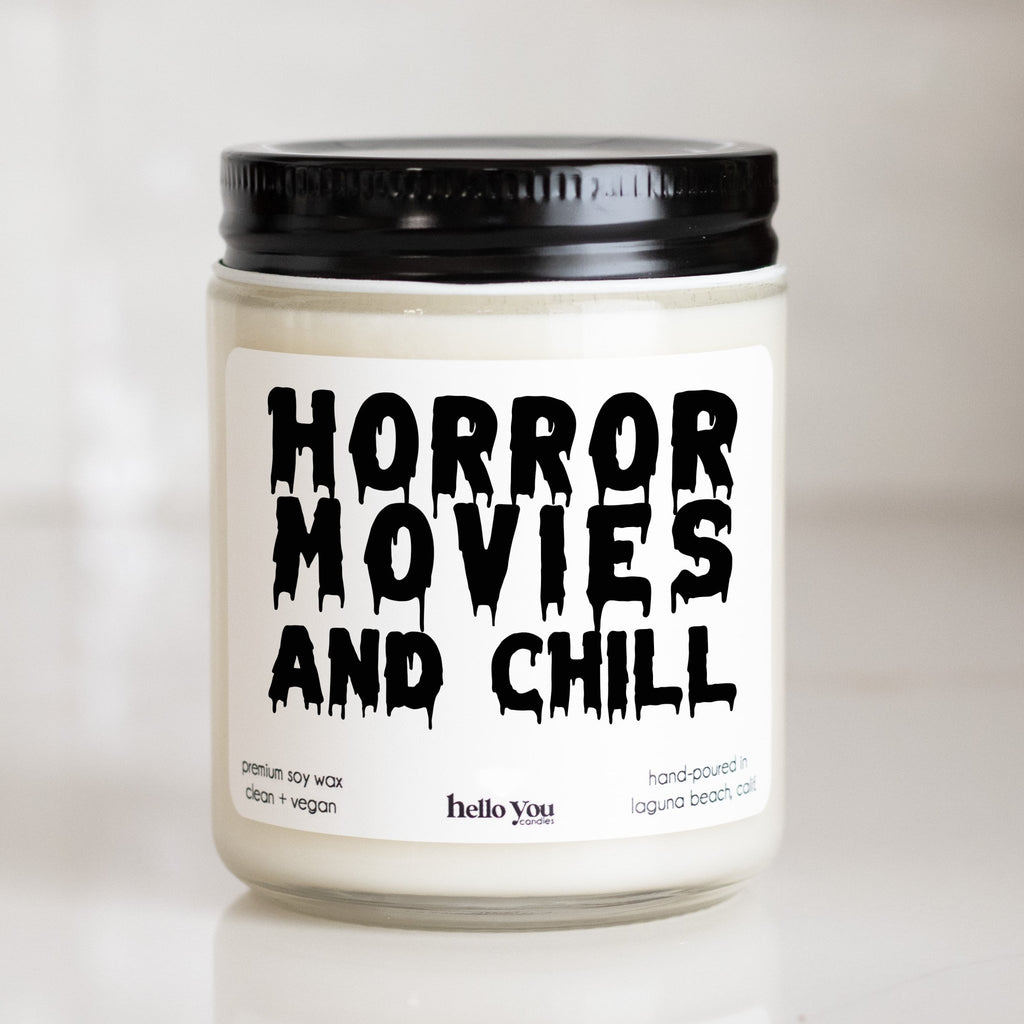 Horror Movies and Chill - Halloween Candle - hello-you-candles