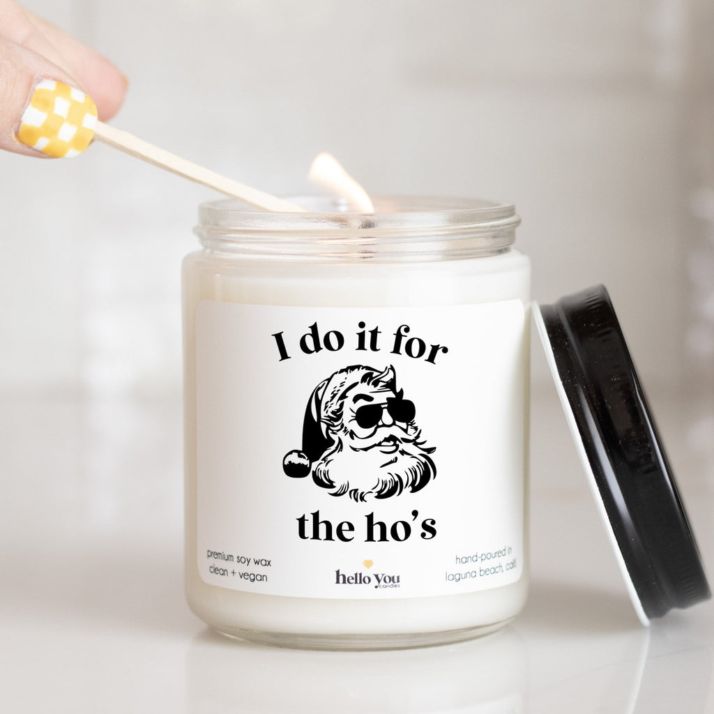 I Do it for the Ho's Funny Christmas Candle - hello-you-candles