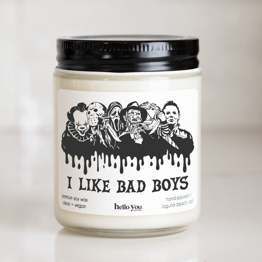 I Like Bad Boys - Horror Movie Character Candle - hello-you-candles