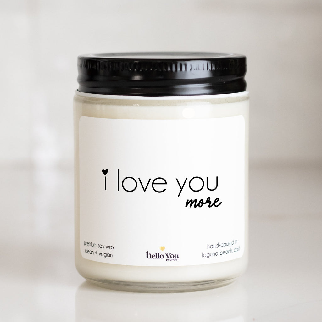 I Love You More Personalized Candle Gift - hello-you-candles