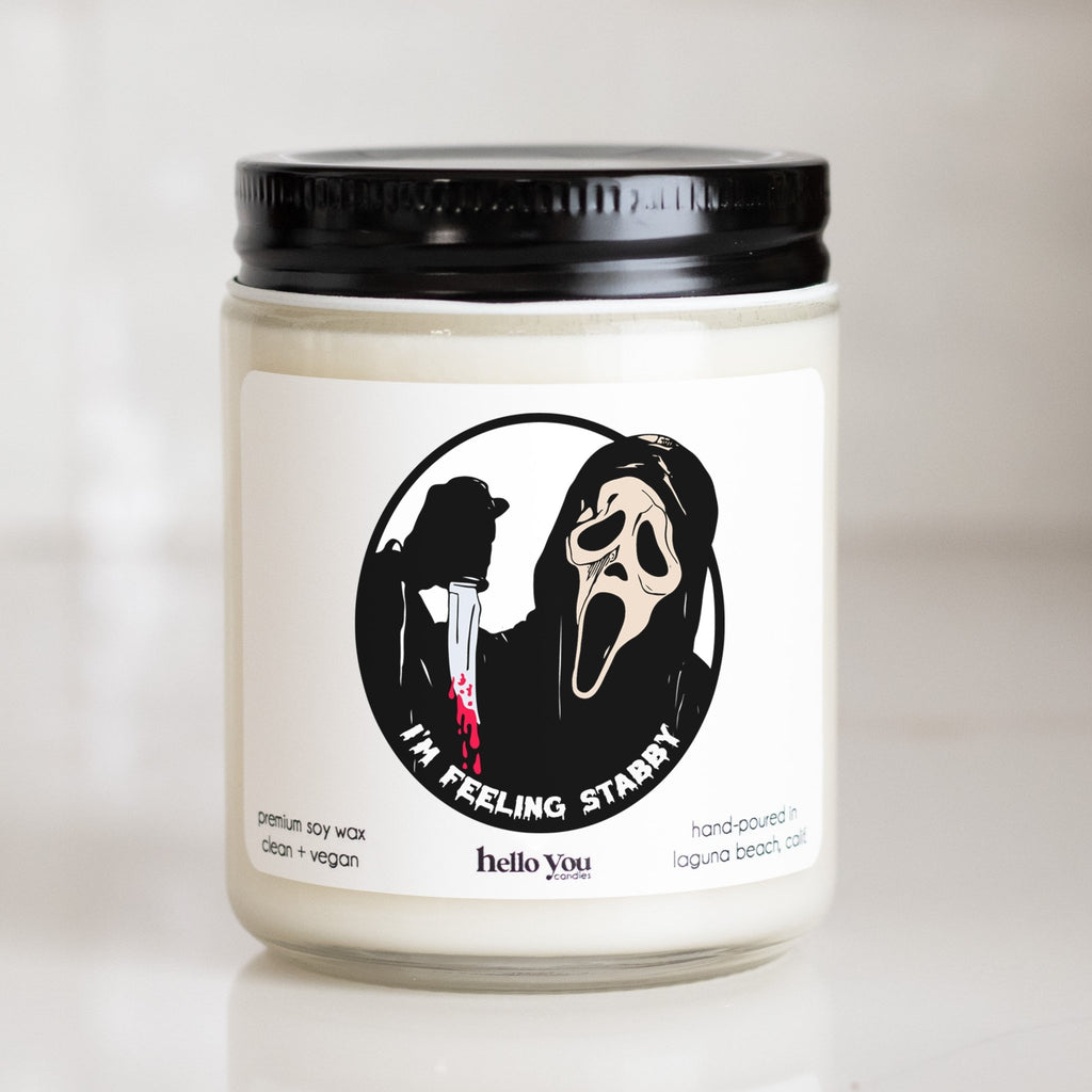 I'm Feeling Stabby - Scream Halloween Candle - hello-you-candles