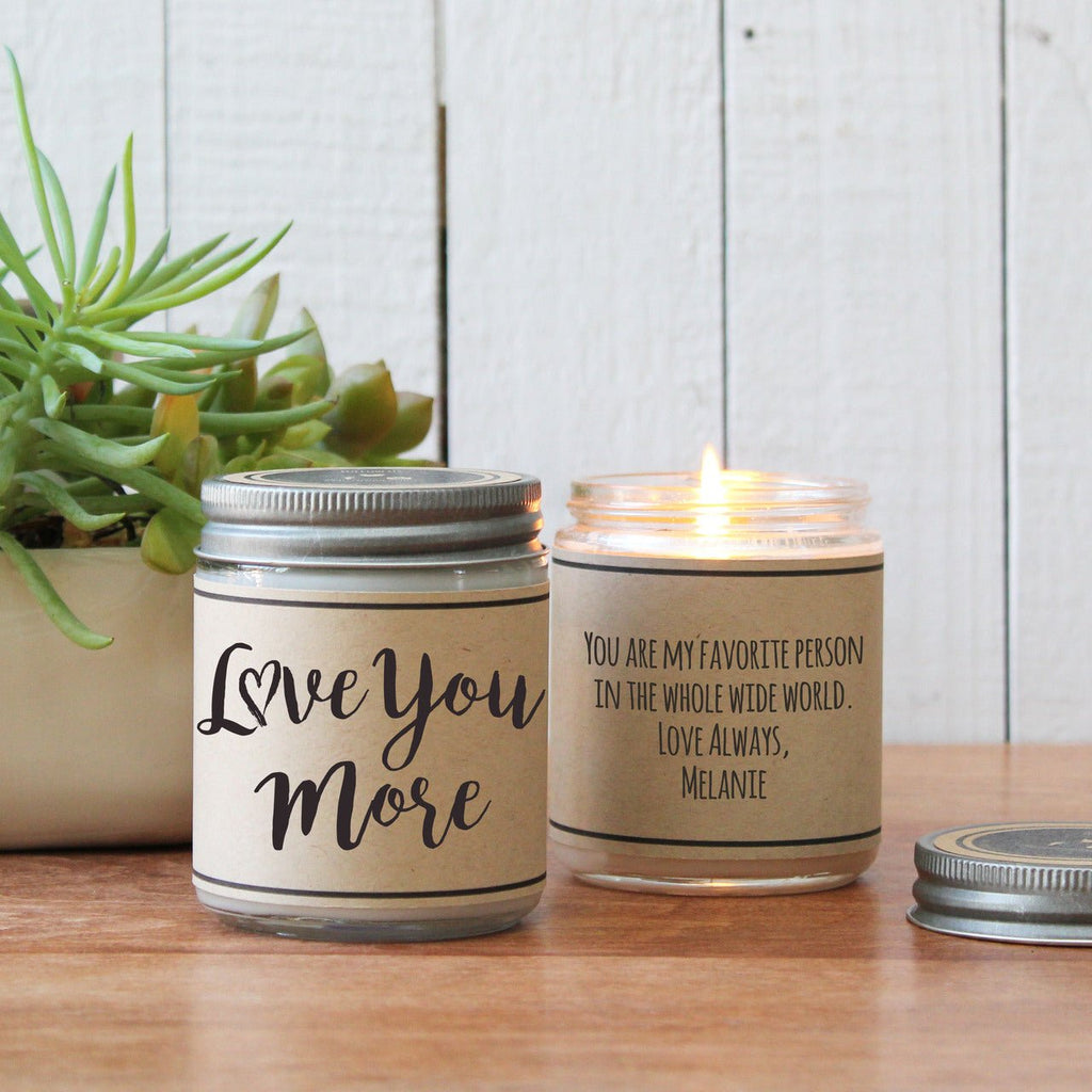 Love You More - Personalized Soy Candle Gift - hello-you-candles