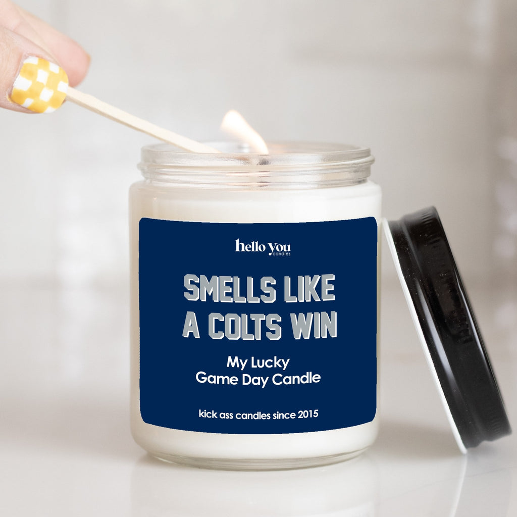 Lucky Game Day Candles - Smells like a Colts Win - hello-you-candles