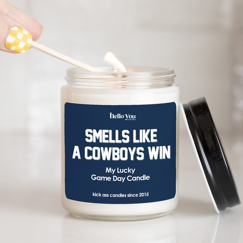 Lucky Game Day Candles - Smells like a Cowboys Win - hello-you-candles