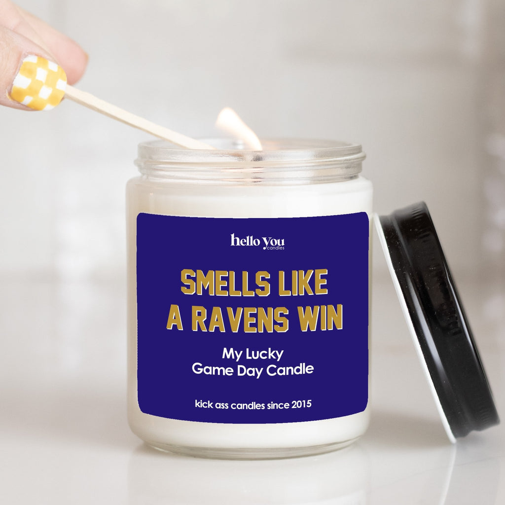Lucky Game Day Candles - Smells like a Ravens Win - hello-you-candles