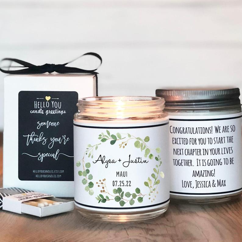 Personalized Wedding Gift Candle - hello-you-candles