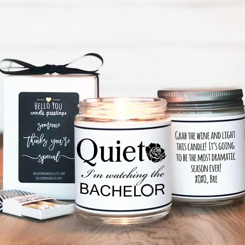 Quiet I'm Watching the Bachelor - Scented Soy Candle - hello-you-candles