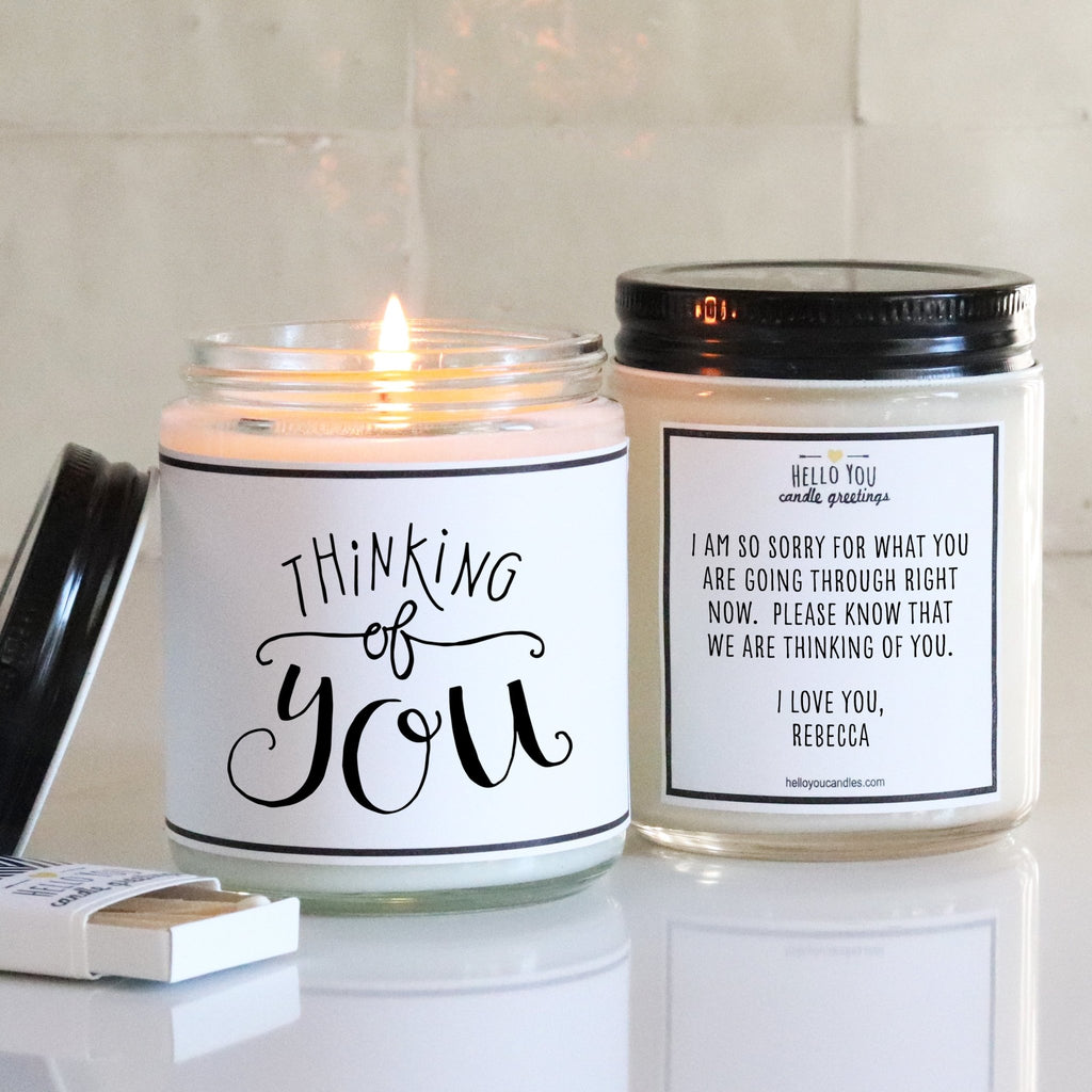 Thinking Of You - Personalized Love/Friendship Soy Candle Gift - hello-you-candles