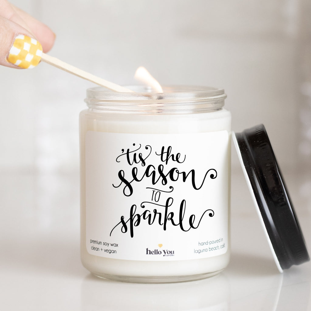 'Tis the Season to Sparkle Holiday Candle - hello-you-candles