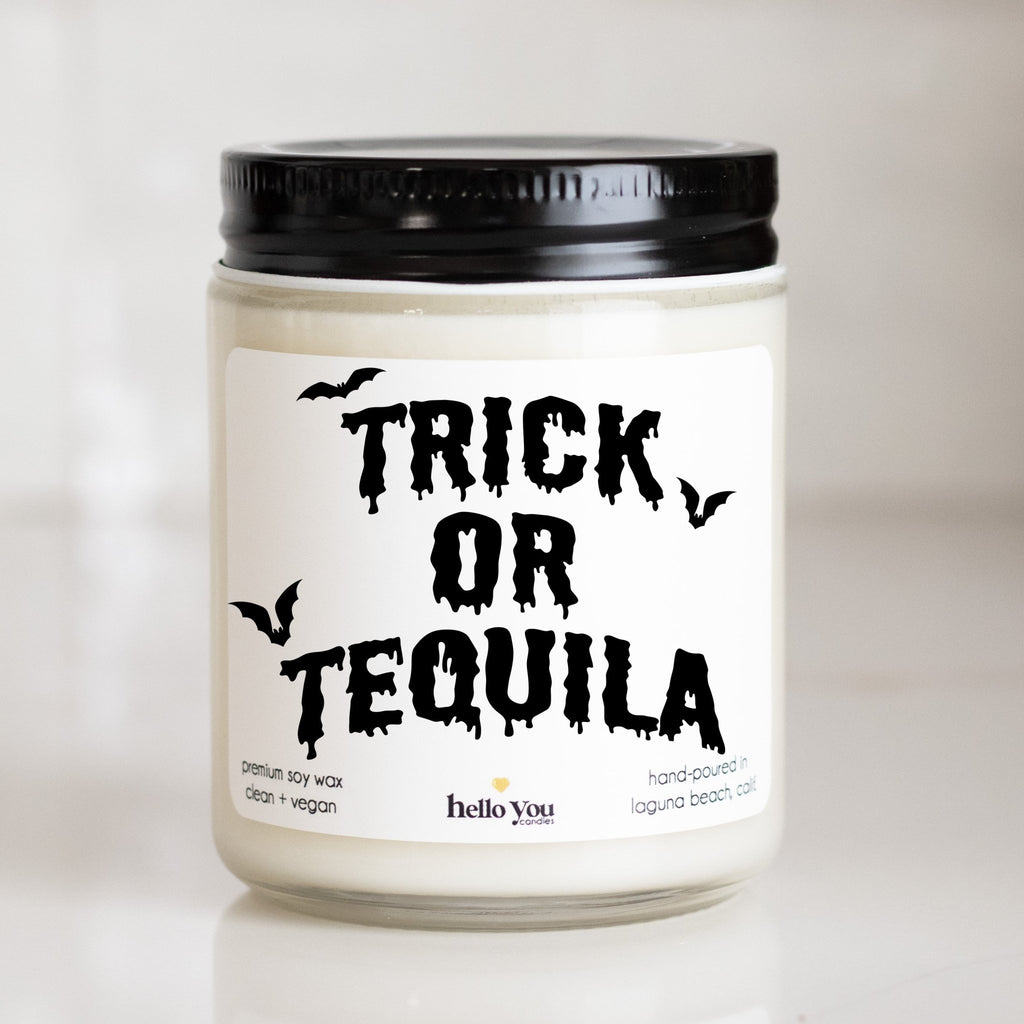 Trick or Tequila - Funny Halloween Candle - hello-you-candles