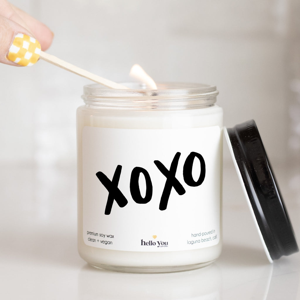 XOXO Personalized Valentine's Day Gift Candle - hello-you-candles
